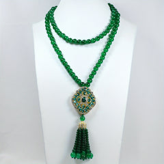 Elegant Faux Jade Flower Pendant Necklace for Harmony Grace and Abundance