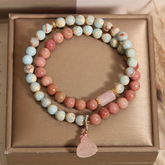 Pink & Beige Resin Bracelet - Daily Harmony & Party Elegance