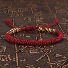 Handmade Tibetan Knot Rope Bracelet - Unisex Fashion for Spiritual Protection & Energy Balance