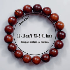 1pc Bohemian Sandalwood Beaded Bracelet - Natural Wooden Beads for Spiritual Healing & Mindfulness