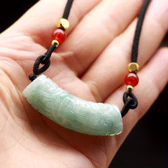 Natural Stone Curved Pendant Necklace - Harmony Energy & Protective Talisman for Daily Wear