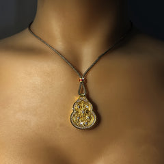 Golden Religious Pendant Necklace - Spiritual Energy & Faith Jewelry for Daily Wear
