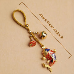 Lucky Koi - Enamel Alloy Car Keyring with Blessing Pendant for Valentine's Day Gift