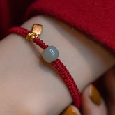 Blessing Jade Cord Bracelet — Good Fortune, Protection & Harmonious Energy Talisman
