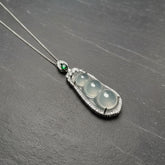 Elegant White Agate Ice Bean Pendant Necklace - Valentine's Love Charm for Purity, Luck & Positive Energy