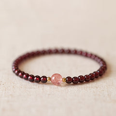 Bohemian Multi-Layer Beaded Bracelet - Wine Red, Pink & Gold Crystals for Elegance & Spiritual Energy