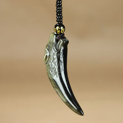 Vintage Boho Wolf Tooth Pendant Necklace - Protective Energy for Daily Wear & Vacation