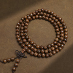 108pcs Sandalwood Bracelet - Vintage Buddhist Prayer Beads for Daily Wear & Gift Giving