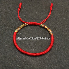Hand-Woven Bracelet - Lucky Red Rope Design for Men's Fashion & Energy