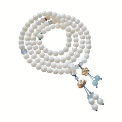 108pcs White Bodhi Prayer Beads - Spiritual Energy for Meditation & Protection
