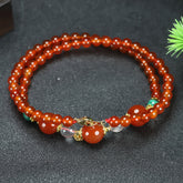 Vintage Red Agate Beaded Necklace for Vitality, Protection, and Grounded Elegance