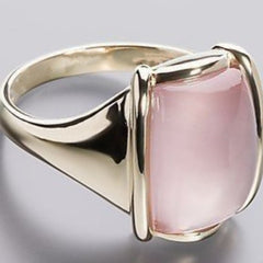 Elegant Square Pink Synthetic Zircon Ring for Birthdays Engagements Anniversaries with Mindful Energy