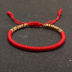 Hand-Woven Bracelet - Lucky Red Rope Design for Men's Fashion & Energy