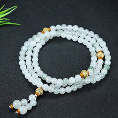 Elegant Natural White Jade Mala Bracelet for Meditation and Inner Peace