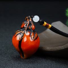 Vintage Gourd Amulet Necklace for Good Luck, Prosperity, and Elegant Style