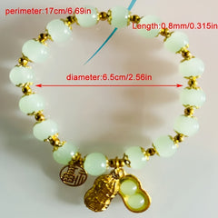 Elegant Charm Peanut Pendant Bracelet — Chinese Style Prosperity & Good Fortune Jewelry