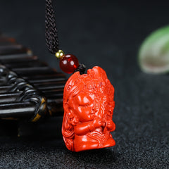 Men's Protective Cinnabar Pendant for Grounding, Spiritual Balance & Energy Clearing