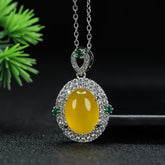 Elegant Yellow Agate Pendant Necklace for Confidence, Abundance, and Emotional Balance