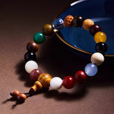 Multicolor Bodhi & Natural Gemstone Energy Bracelet – Enlightenment, Harmony & Spiritual Abundance