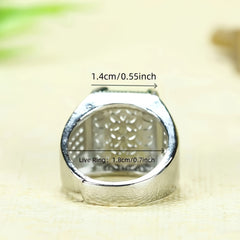 Vintage-Inspired Men's Green Agate Ring | Adjustable Square Statement Piece for Grounding & Prosperity