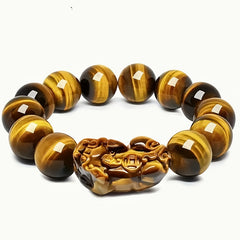 Natural Tiger Eye Stone Bracelet - Brown Beaded Unisex Jewelry for Energy Balance & Protection | August Birthstone Gift for Mind-Body-Spirit Harmony