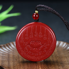 Protective Cinnabar Nine-Tailed Fox Pendant for Couples, Love & Spiritual Strength