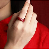 Red Cinnabar Ring - Harmonious Energy for Couples & Daily Protection