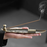 Traditional Metal Boat-Shaped Incense Burner - Dragon Design for Home Decor & Holiday Energy