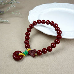 Cinnabar Bracelet Peace Buckle Wealth Attraction Good Luck Charm