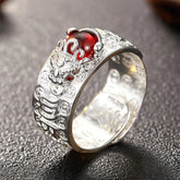 Vintage Chinese Pixiu Ring - Feng Shui Wealth & Protection Energy