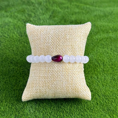 1pc Bohemian Elastic Bracelet - Gradient Stone White Stone for Calming Communication