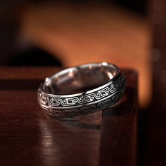 Adjustable Bronze Beast Scroll Ring | Ancient Strength Symbolism for Heritage & Energy Enhancement