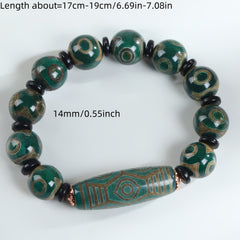 Handmade Agate Beaded Bracelet - Ethnic Style Lucky Charm for Daily Protection & Wealth