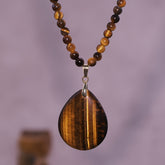 Vintage Tiger Eye Pendant Necklace - Harmony & Protection for Daily Wear