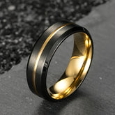 Elegant Men's Black Brushed Ring with Hypoallergenic Stainless Steel - Enhance Spiritual Energy & Attract Wealth