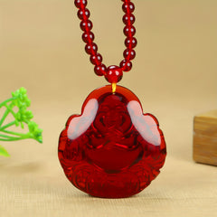 Smiling Character Resin Pendant Necklace - Harmonious Energy for Joy & Positivity