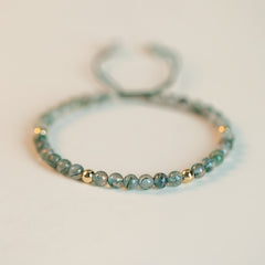 Green Agate Woven Bracelet - Adjustable Design for Energy Healing and Daily Wear