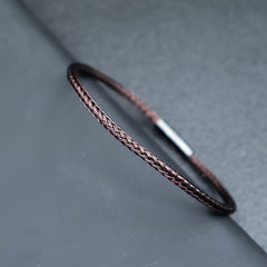 3mm Braided Stainless Steel Cable Bracelet - Minimalist Waterproof Design for Daily Protection & Energy Balance