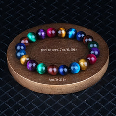 Luxurious Multicolor Tiger Eye Bracelet - Natural Stone Energy for Daily Wear & Gifting