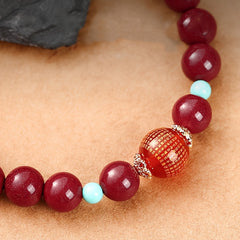 Cinnabar Heart Sutra Pendant Necklace - Energetic Protection & Prosperity Talisman for Daily Wear