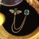 Elegant Bee & Rhinestone Brooch Pin with Positive Energy - Versatile Chic Outdoor Accessory