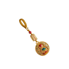 Hand-Woven Feng Shui Gourd Keychain – Protective Amulet for Safe Travel, Prosperity, and Positive Energy