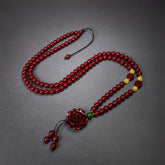 Cinnabar Rose Pendant Necklace - Fashionable Good Luck Charm for Couples