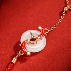 Red Koi Fish Charm Bracelet — Luck & Harmony Enhancing Adjustable Bangle