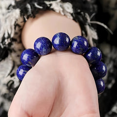 12mm/14mm Lapis Lazuli Bracelet Ethnic Style Glossy Blue Spherical Charms Daily Wear Gifts