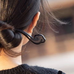 Sandalwood Hairpin for Women - Chinese Style Elegant Wooden Hair Reel with Cloud Motif, High-Quality Sandalwood Hairpin for Hanfu Accessories, Daily Use & Cultural Events