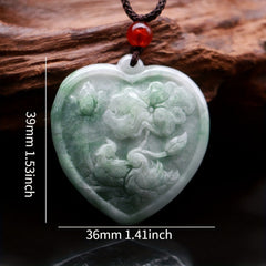 Hand-Carved Jade Heart Pendant for Men — Symbol of Emotional Resilience and Inner Strength