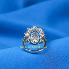 Retro Statement Ring with Natural Crystal for Confidence and Clarity