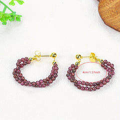 Garnet Grape Earrings - Natural Energy for Everyday Wear & Holiday Gifts