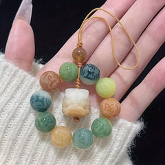 Six-Word Mantra Pixiu Charm — Prosperity, Protection & Heart-Calming Energy Lanyard/Keychain Ornament